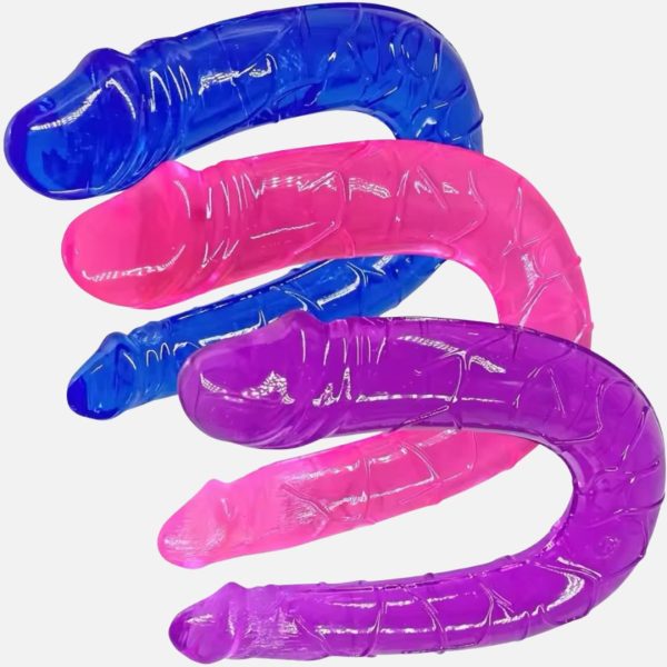 Dildo lung cu dublă funcție – design în formă de U, pentru utilizare vaginală și anală