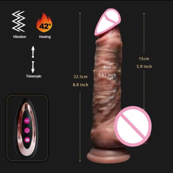 Vibrator realist multifuncțional cu telecomandă wireless și bază cu ventuză pentru fixare stabilă - imagine 3