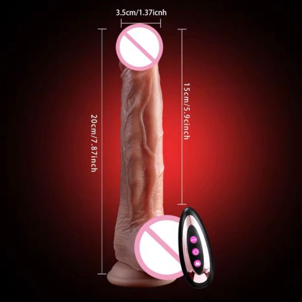 Vibrator realist multifuncțional cu telecomandă wireless și bază cu ventuză pentru fixare stabilă - imagine 5